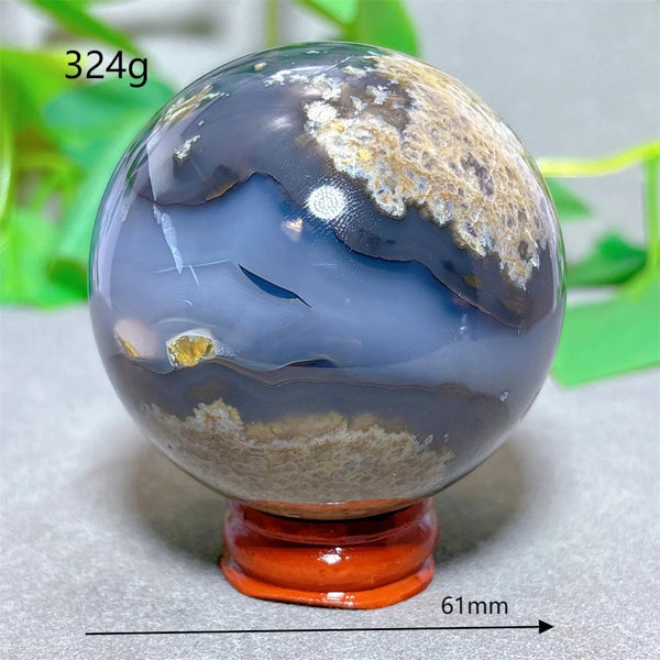 Green Fluorescent Volcanic Agate Ball-ToShay.org