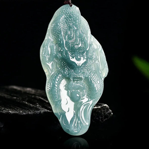 Green Jade Dragon Pendant-ToShay.org