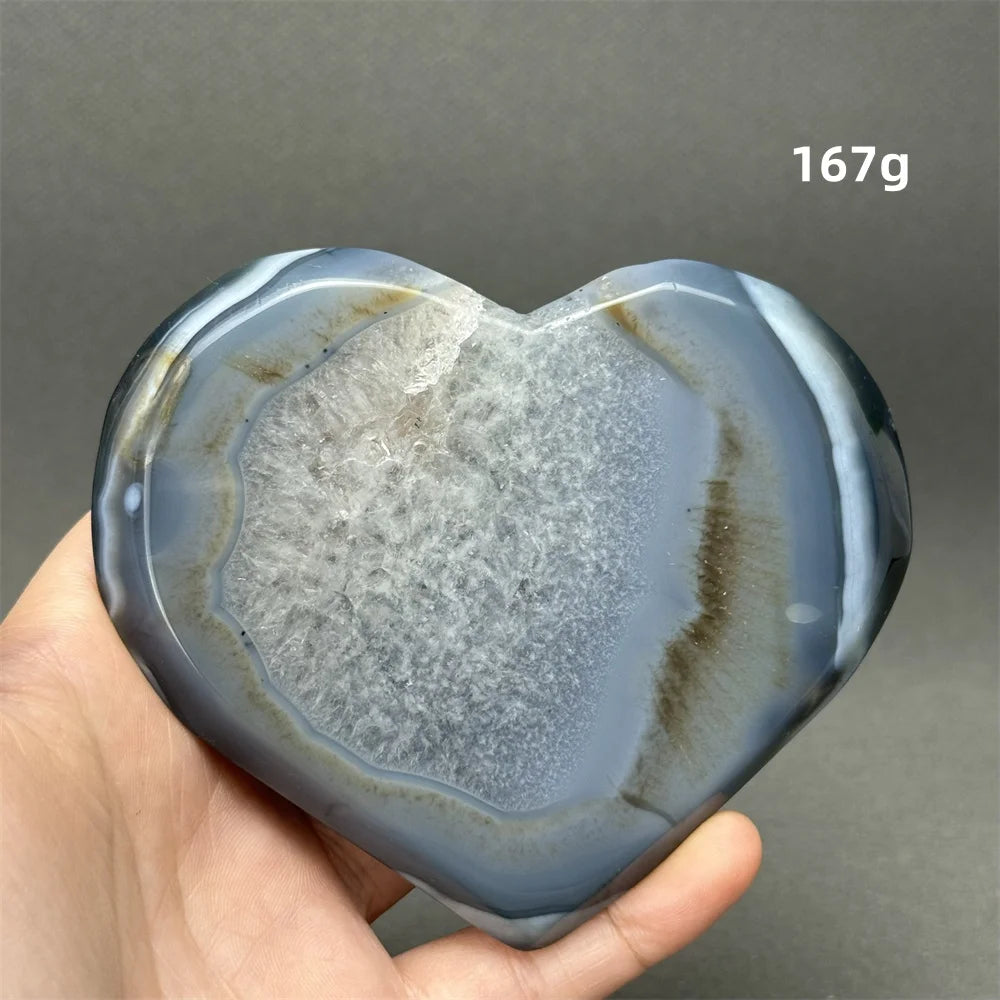 Grey Agate Geode Heart-ToShay.org