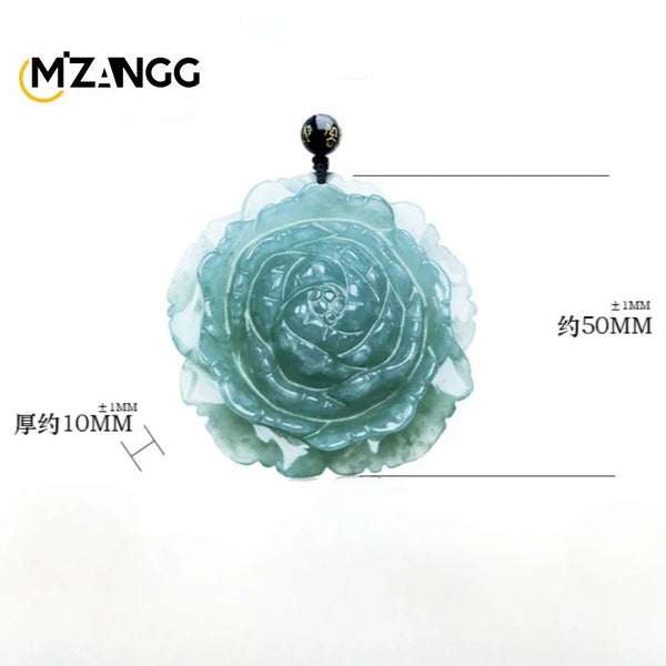 Green Jadeite Flower Pendant-ToShay.org