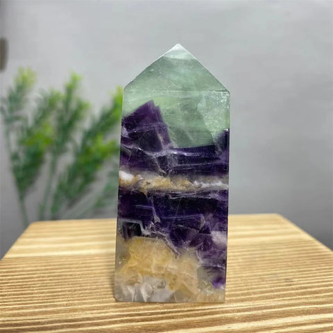 Green Feather Fluorite Wand-ToShay.org