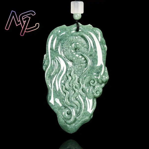 Green Jadeite Dragon Pendant-ToShay.org