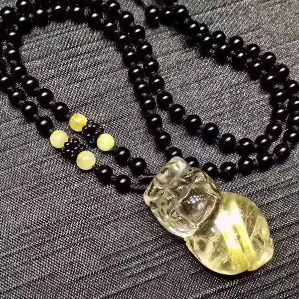 Gold Rutilated Quartz Pendant-ToShay.org