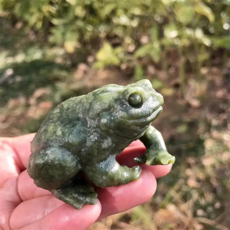 Natural Ophiolite Frog Carving Polished Animal Powerful Statue For Home Decoration Holiday Gift 1pcs-ToShay.org