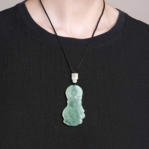 Green Jade Mazu Pendant-ToShay.org