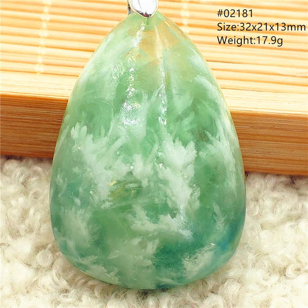 Green Feather Fluorite Pendant-ToShay.org