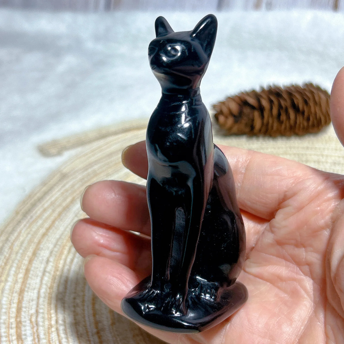 Black Obsidian Egyptian Cat-ToShay.org