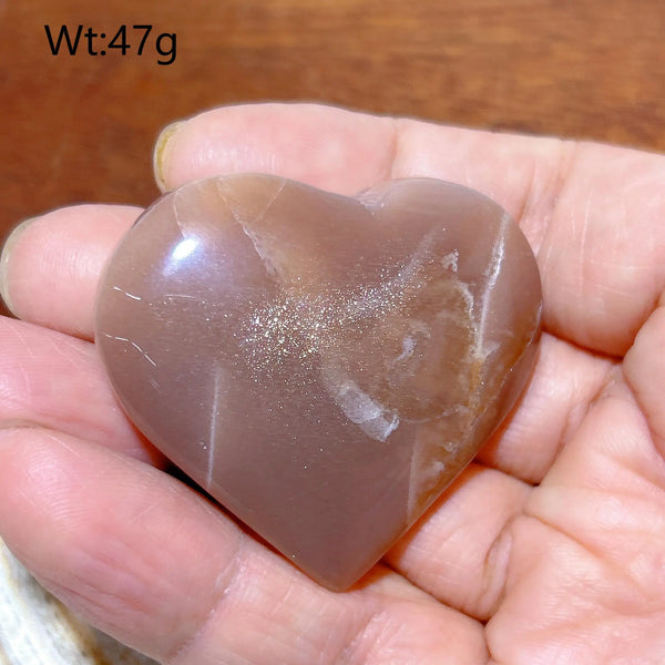 Orange Peach Moonstone Heart-ToShay.org