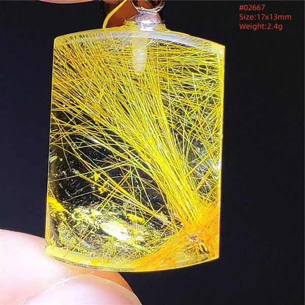 Gold Rutilated Quartz Pendant-ToShay.org