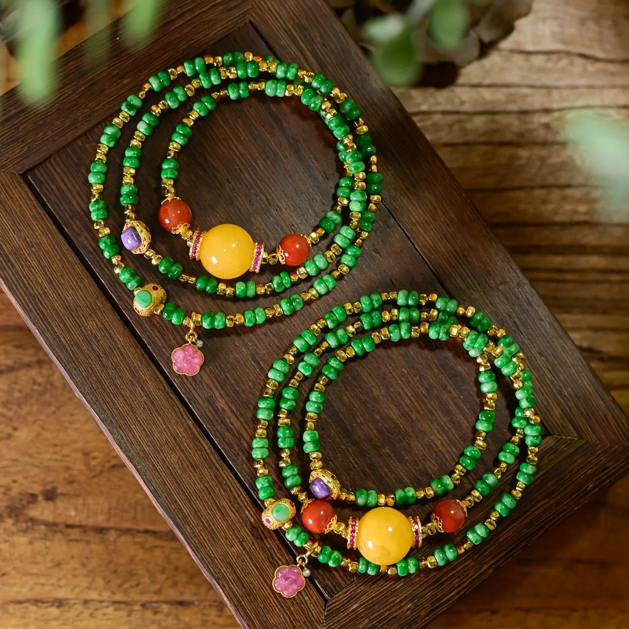 Green Jade Wrap Bracelet-ToShay.org