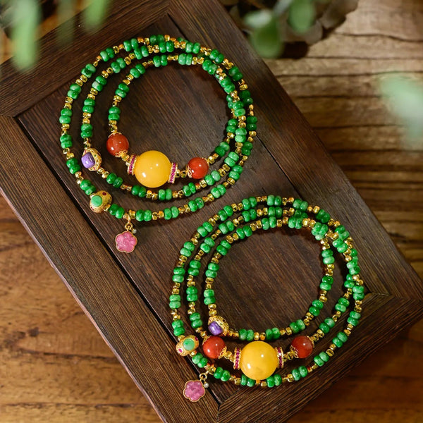 Green Jade Wrap Bracelet-ToShay.org