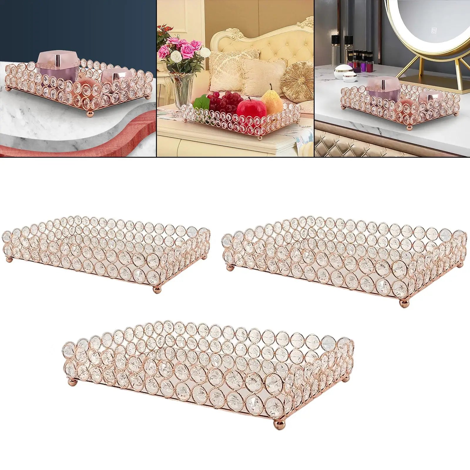 Crystal Bead Mirror Tray-ToShay.org