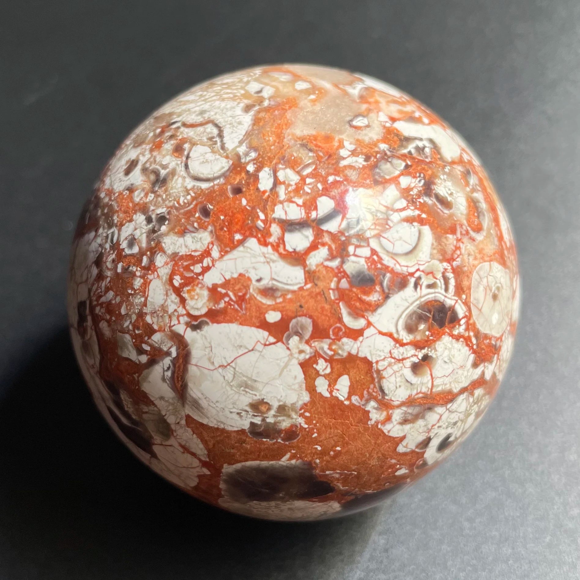 Orange Crazy Agate Ball-ToShay.org
