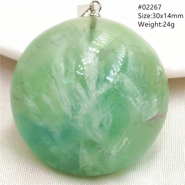 Green Feather Fluorite Pendant-ToShay.org