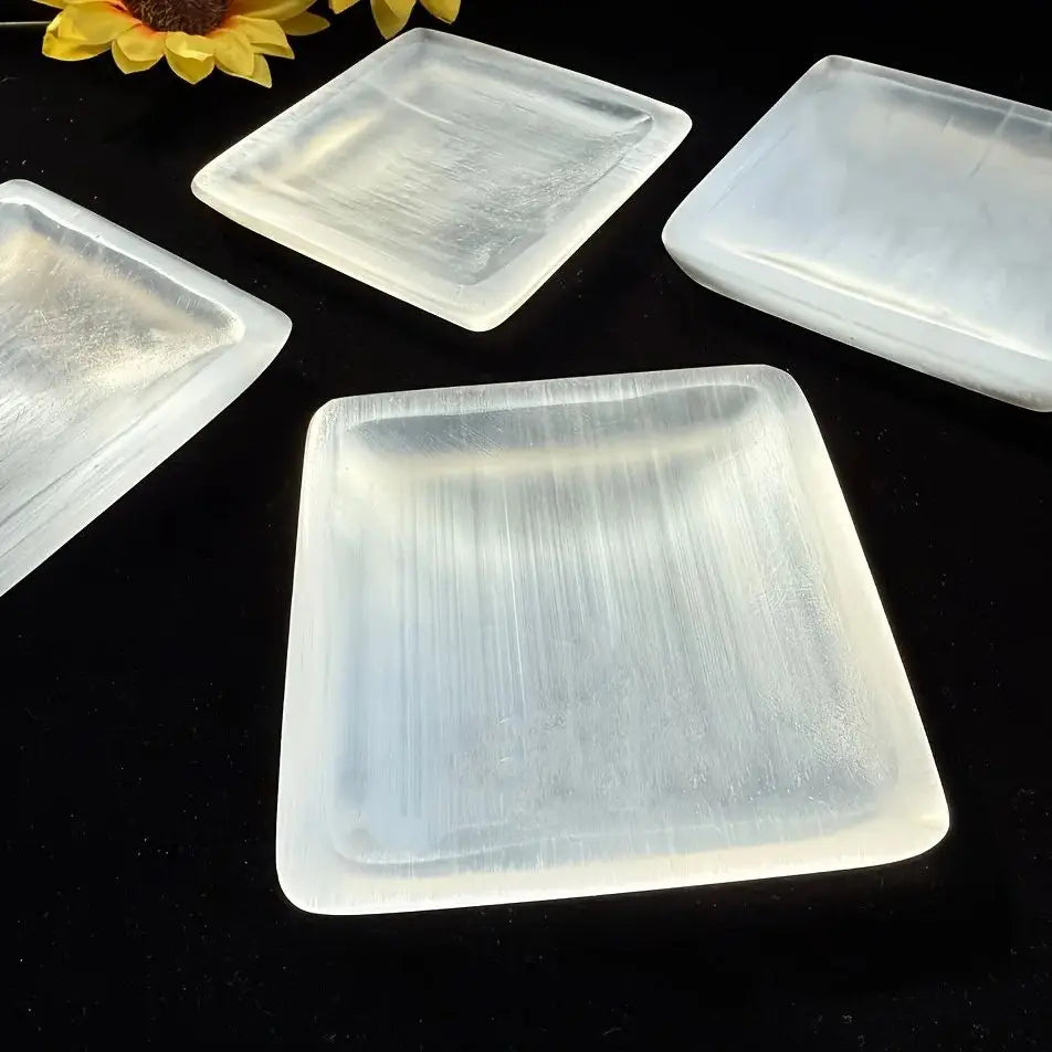 White Selenite Plate-ToShay.org