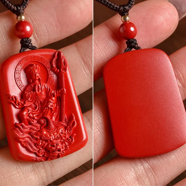 Red Cinnabar Ksitigarbha Pendant-ToShay.org