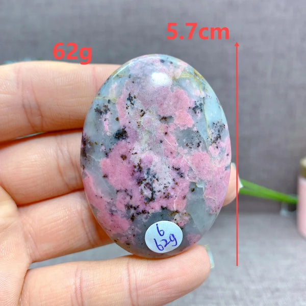 Pink Rhodonite Palm Stones-ToShay.org