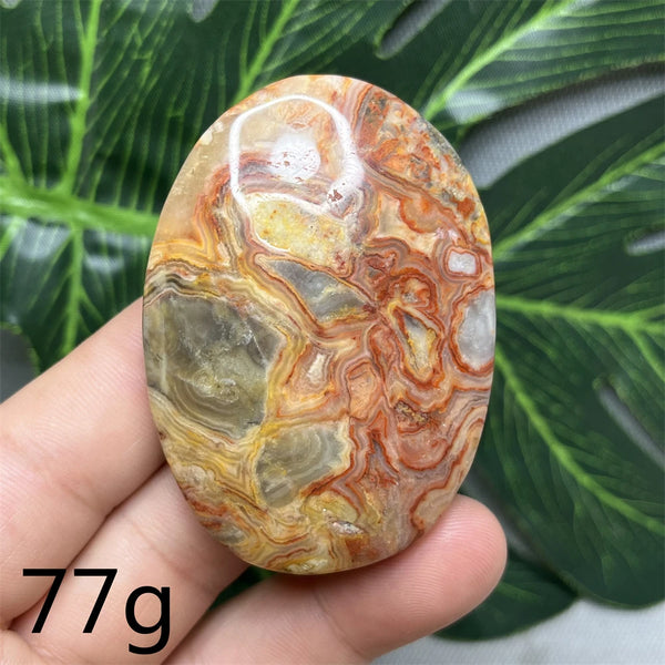 Yellow Crazy Agate Palm Stone-ToShay.org