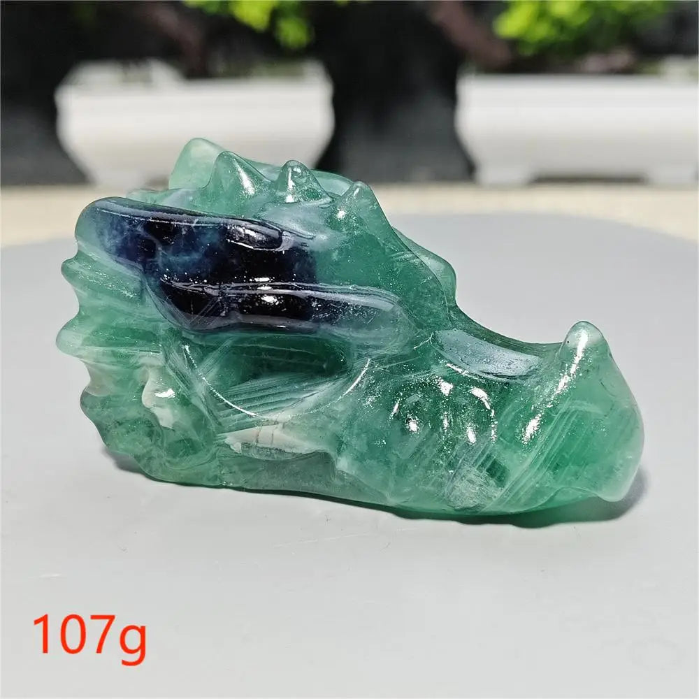 Rainbow Fluorite Dragon Skull-ToShay.org