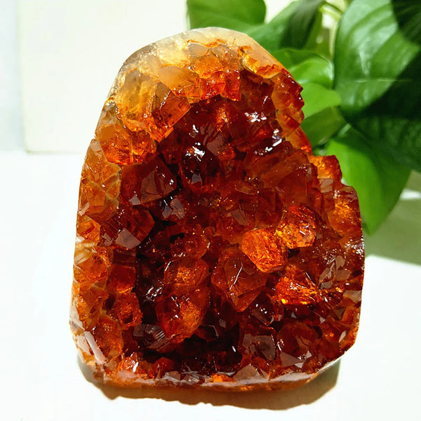 Orange Citrine Geode Cluster-ToShay.org