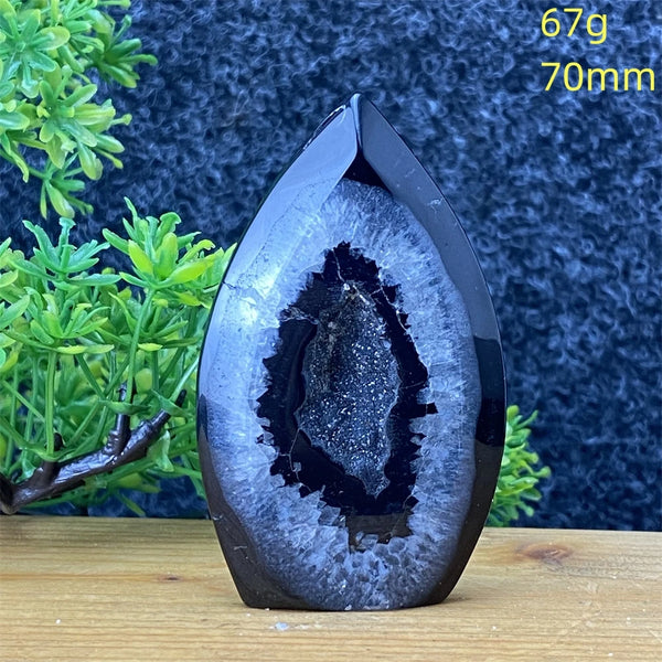Black Agate Geode Torch-ToShay.org