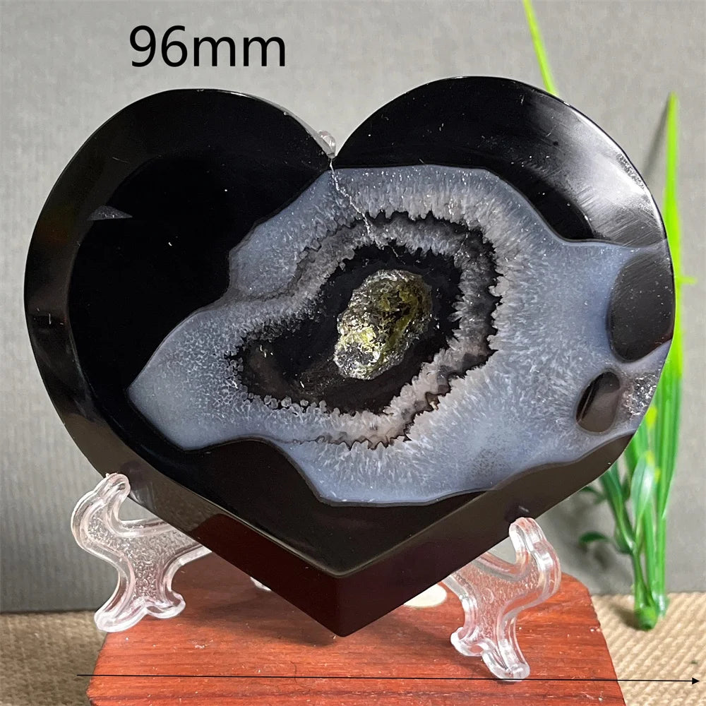 Black Agate Cluster Heart-ToShay.org