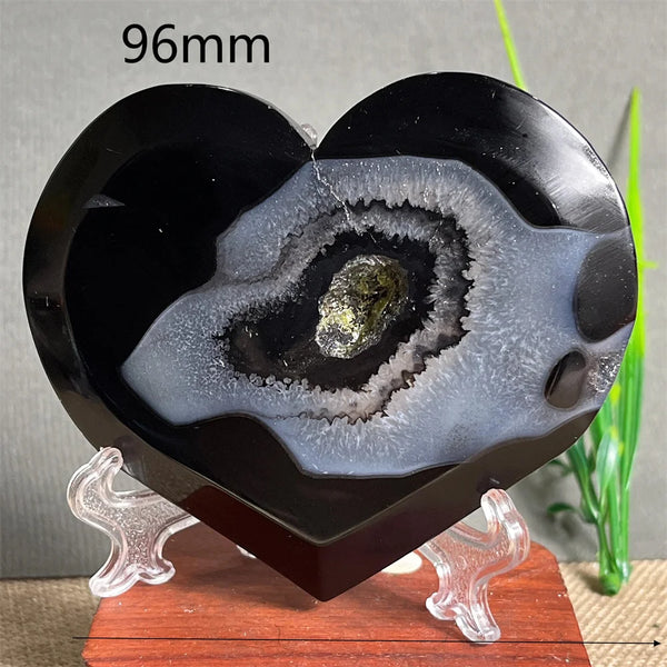 Black Agate Cluster Heart-ToShay.org