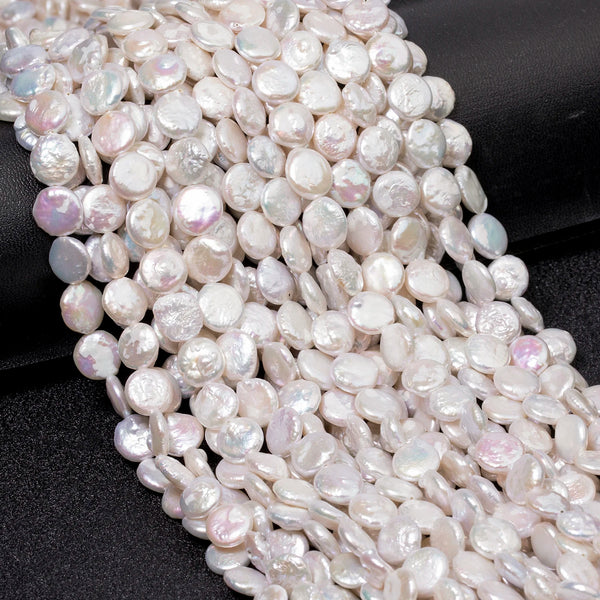 White Pearl Coin Beads-ToShay.org