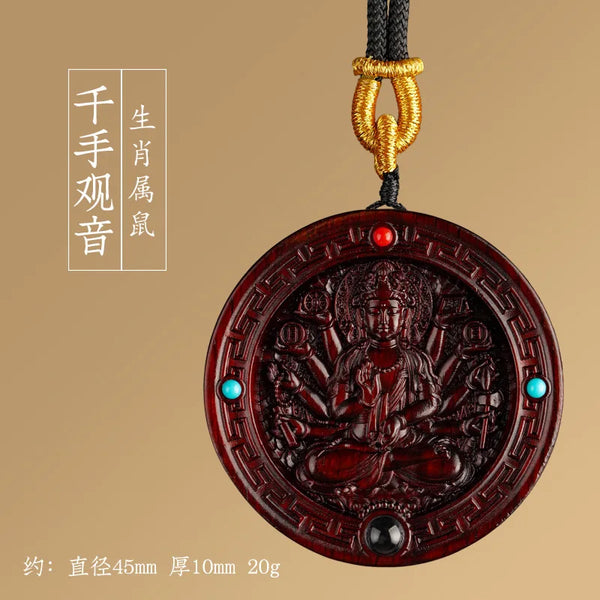 Purple Sandalwood Buddha Pendant-ToShay.org