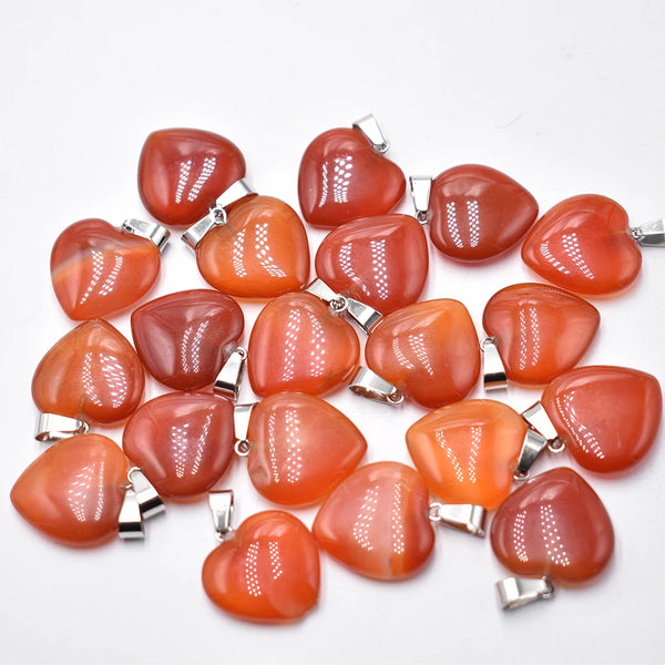 Red Agate Heart Pendants-ToShay.org
