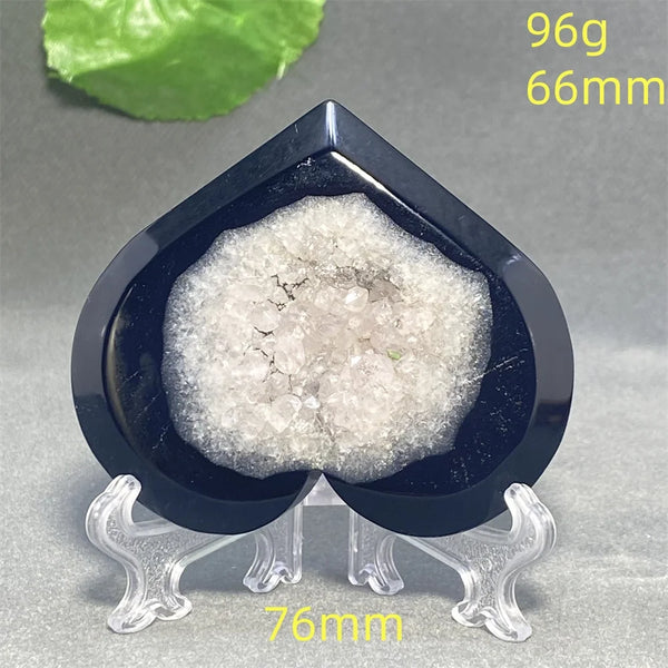 Black Agate Geode Heart-ToShay.org