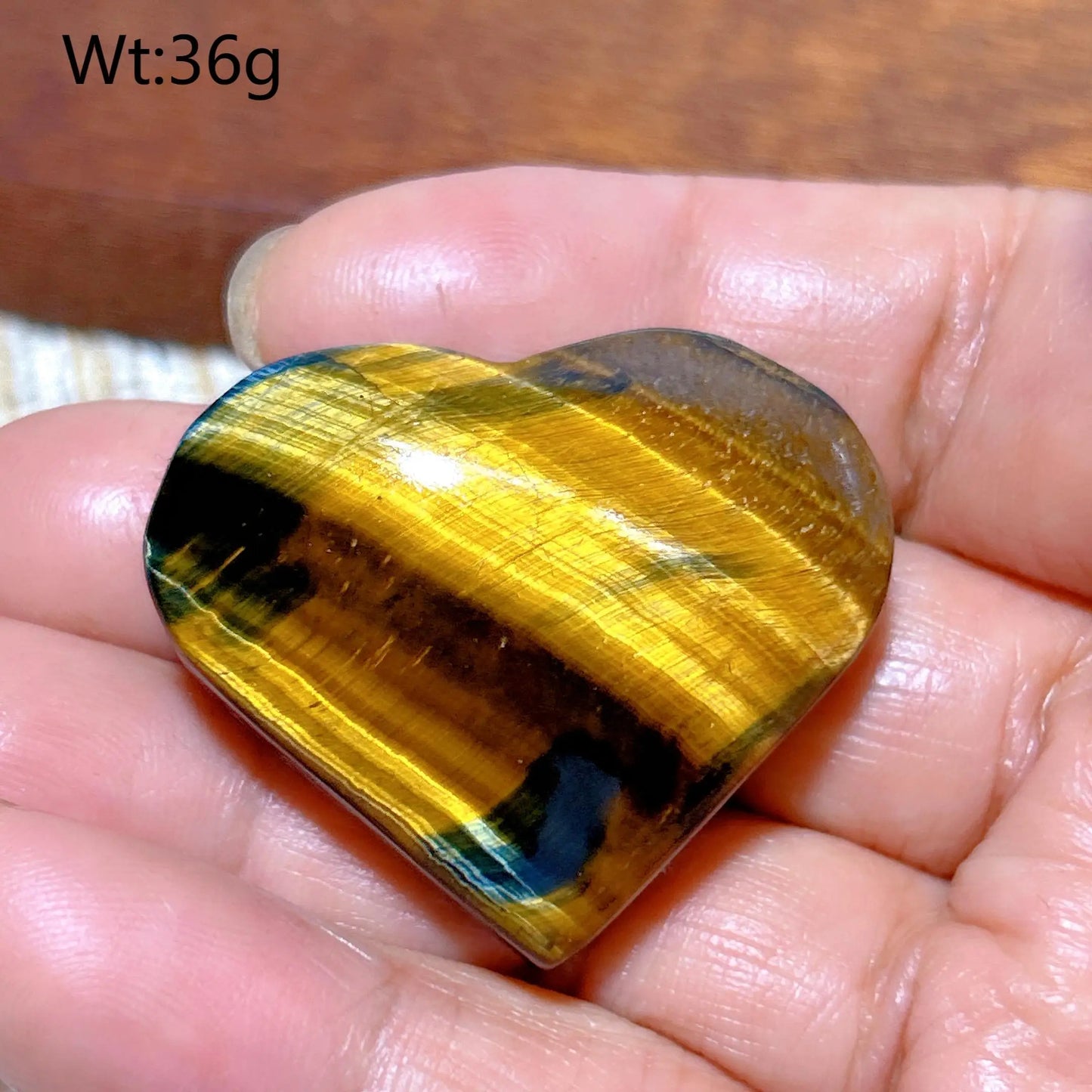 Yellow Blue Tiger Eye Heart-ToShay.org