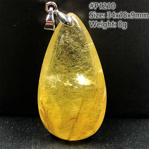 Gold Rutilated Quartz Pendant-ToShay.org