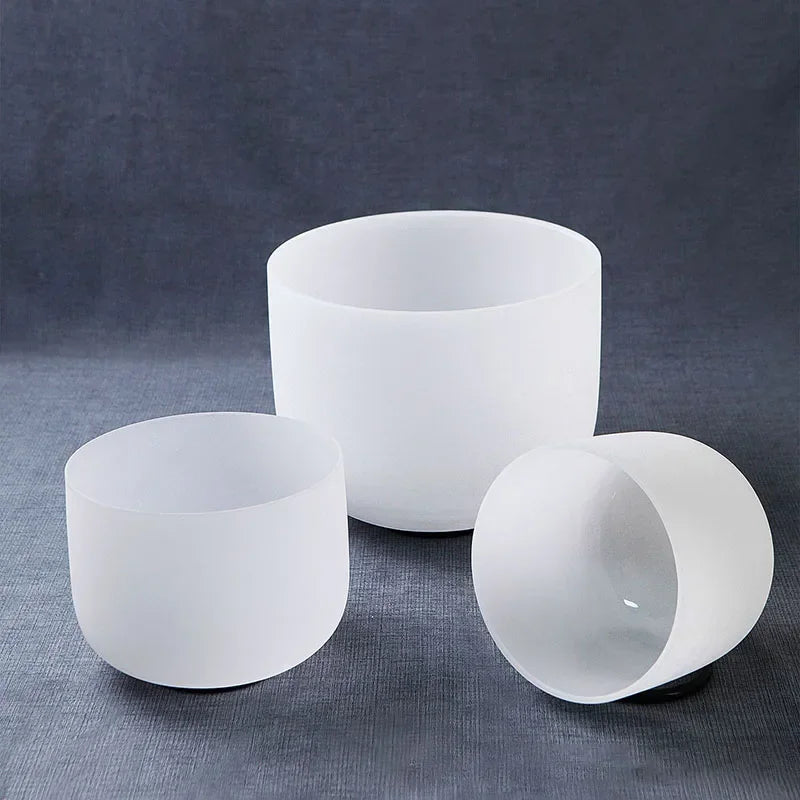 White Frosted Crystal Singing Bowl-ToShay.org
