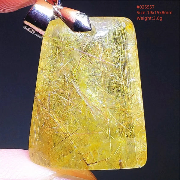 Gold Rutilated Quartz Pendant-ToShay.org