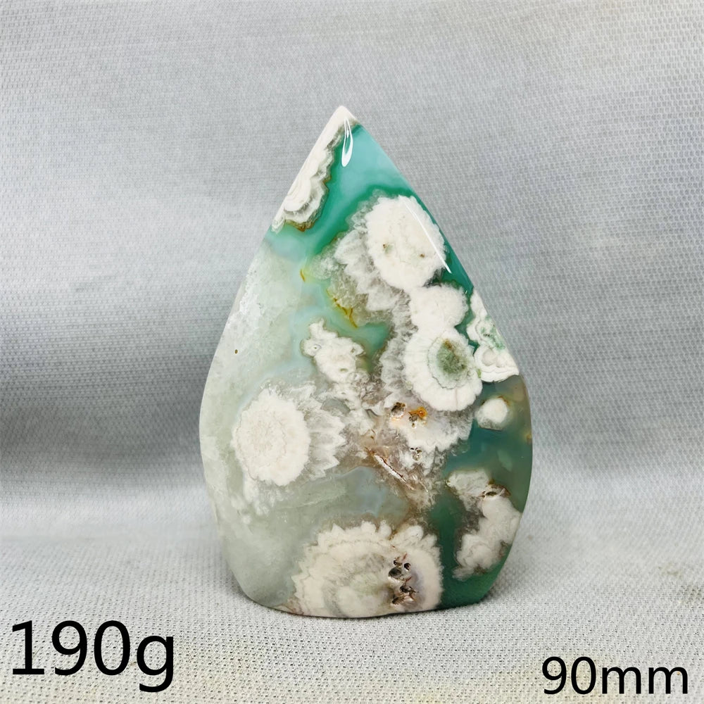 Green Cherry Blossom Agate Flame-ToShay.org
