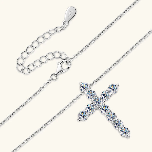 Silver Diamond Cross Pendant-ToShay.org