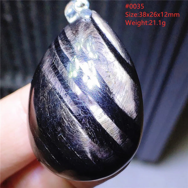 Silver Black Hypersthene Pendant-ToShay.org