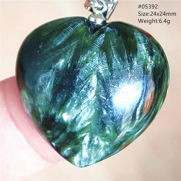 Green Seraphinite Heart Pendant-ToShay.org