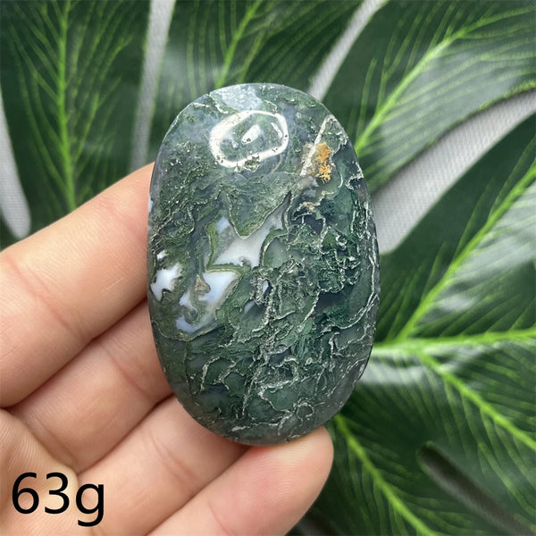 Green Moss Agate Palm Stone-ToShay.org