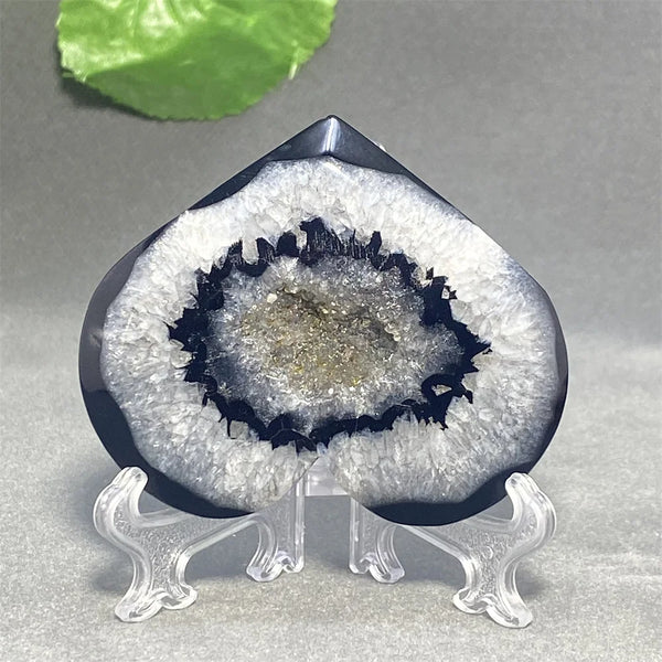 Black Agate Geode Heart-ToShay.org