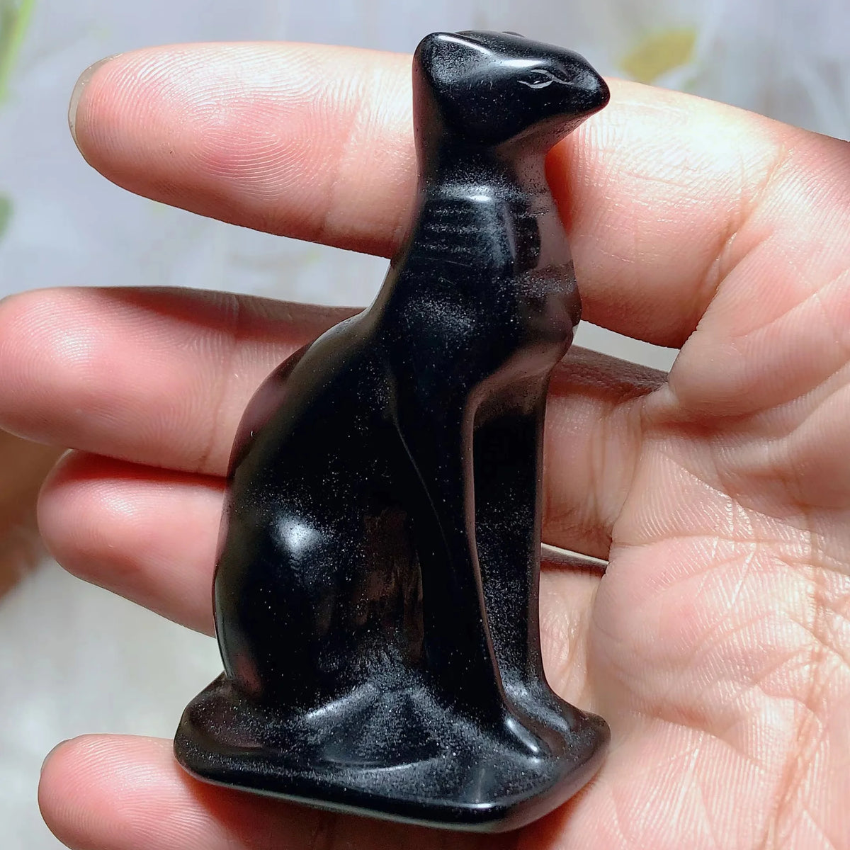 Black Obsidian Egyptian Cat-ToShay.org