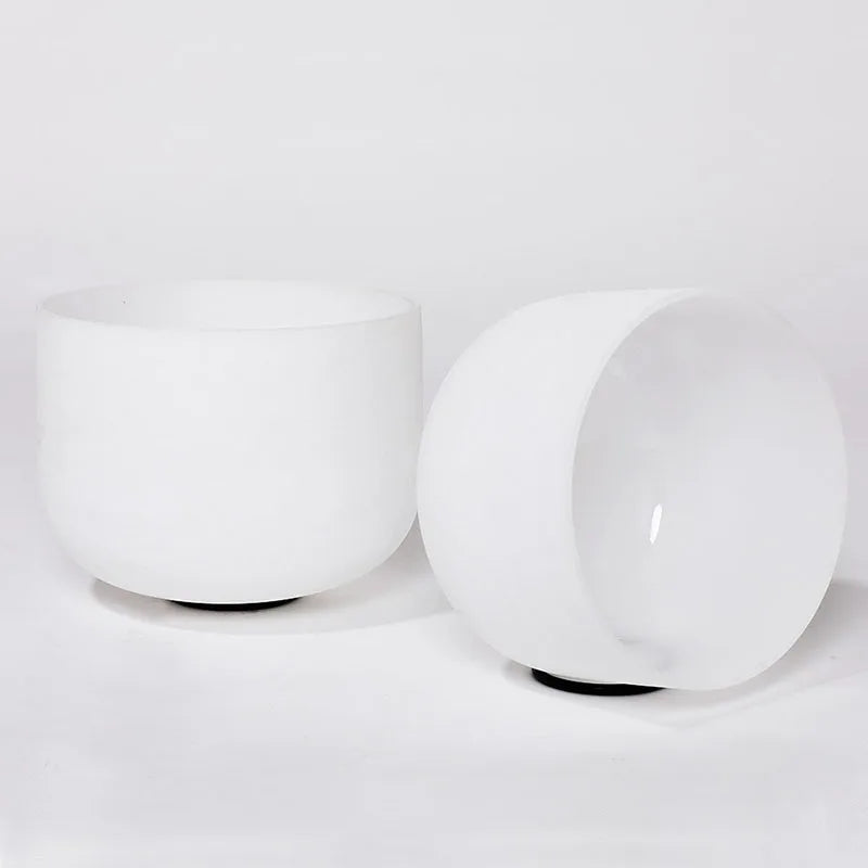 White Frosted Crystal Singing Bowl-ToShay.org