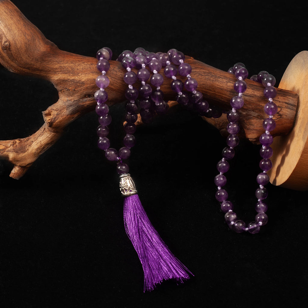 Purple Amethyst Bead Mala-ToShay.org
