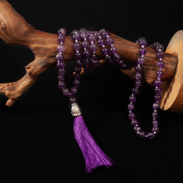 Purple Amethyst Bead Mala-ToShay.org