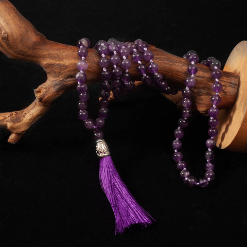 Purple Amethyst Bead Mala-ToShay.org