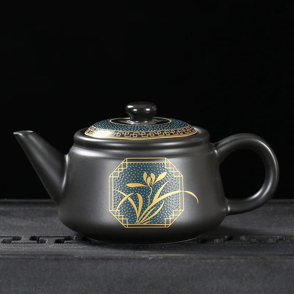 Black Gold Glaze Ceramic Tea Pot-ToShay.org