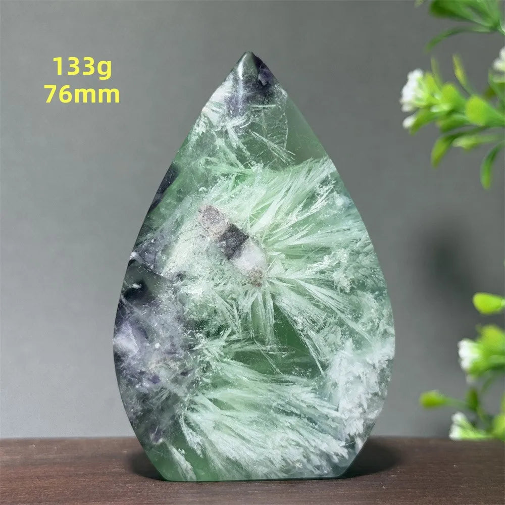 Green Feather Fluorite Torch-ToShay.org