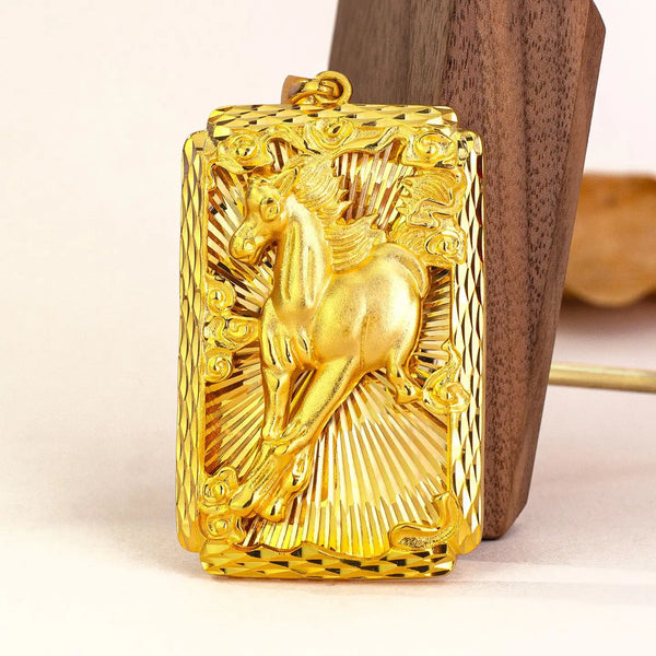 Gold Horse Pendant Necklace-ToShay.org