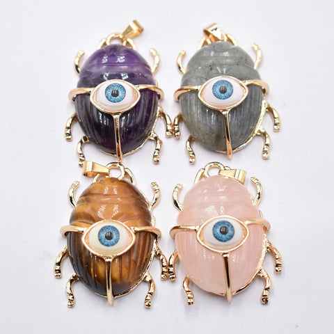 Mixed Crystal Beetle Pendants-ToShay.org